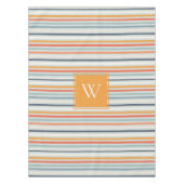 Cute Dusky Oranje Blue Ochre Striped Pattern Tafelkleed (Voorkant)