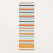 Cute Dusky Oranje Blue Ochre Stripes Pattern Yogamat (Voorkant)