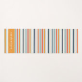 Cute Dusky Oranje Blue Ochre Stripes Pattern Yogamat (Voorkant (horizontaal))