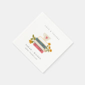 Cute Dusky Red Stapked Storybooks Floral Wedding Servet (Hoek)