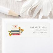 Cute Dusky Stapelde Storybooks Floral Address Etiket (Insitu)