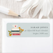 Cute Dusky Stapelde Storybooks Floral Address Etiket (Insitu)