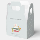 Cute Dusky Stapked Storybooks Floral Baby shower Bedankdoosjes (Geopend)