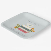 Cute Dusky Stapked Storybooks Floral Baby shower Papieren Bordje (Gebogen)