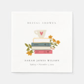 Cute Dusky Stapked Storybooks Floral Vrijgezellenf Servet (Voorkant)