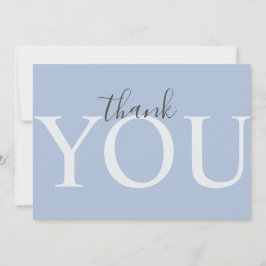 Cute Dusty Blue Modern Typography Boy Baby shower Bedankkaart