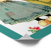  Cute Dutch Boy & Girl met Rozen & Love Note Poster (Hoek)