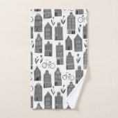 Cute Dutch Houses - Amsterdam Canal House Bikes Bad Handdoek (Handdoek)