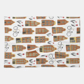 Cute Dutch Houses Amsterdam City Pattern Theedoek (Horizontaal)