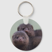 Cute Dwarf Mongoose Pair Sleutelhanger (Voorkant)