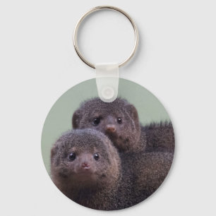 Cute Dwarf Mongoose Pair Sleutelhanger