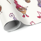 Cute Dwarf Musicians geven een vakantieconcert Cadeaupapier (Rol Hoek)