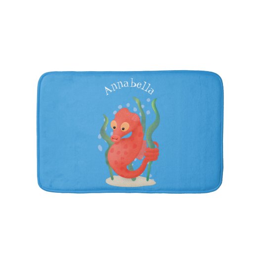 Cute dwergzeepaard cartoon badmat (Voorkant)