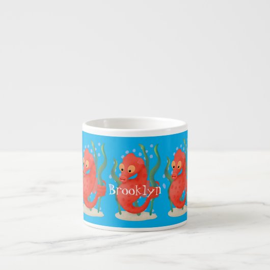 Cute dwergzeepaard cartoon espresso kop (Voorkant)