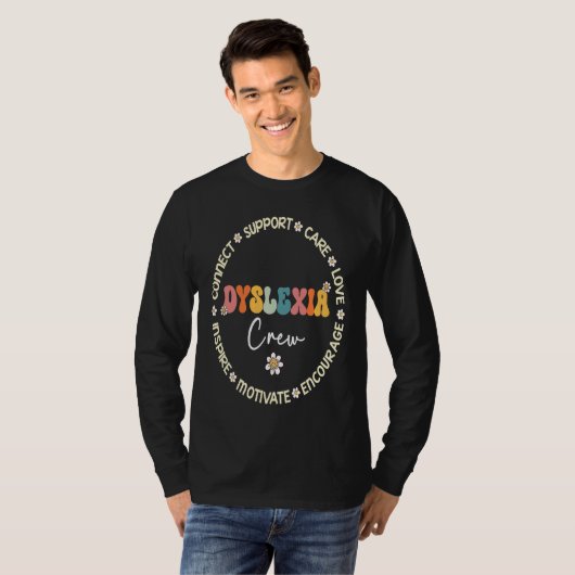Cute Dyslexia Crew Squad Appreciation Week back to T-shirt (Voorkant volledig)