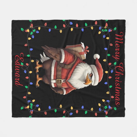 Cute Eagle Fleece Blanket (Voorkant (Horizontaal))