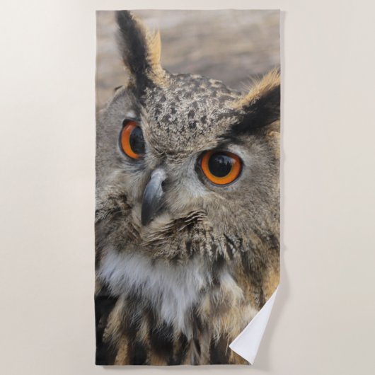 Cute eagle owl strandlaken (Voorkant)