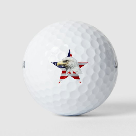 Cute Eagle, The American Flag, Patriotic Golfballen (Voorkant)