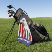 Cute Eagle, The American Flag, Patriotic Golfhanddoek (Groen)