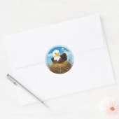 Cute Eagle's Nest Kinder Name Wildlife Animal Natu Ronde Sticker (Envelop)