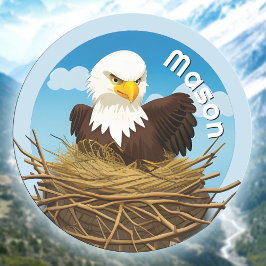Cute Eagle's Nest Kinder Name Wildlife Animal Natu Ronde Sticker