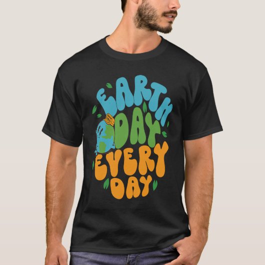 Cute Earth Day Every Day Retro Groovy 53rd Anniver T-shirt (Voorkant)