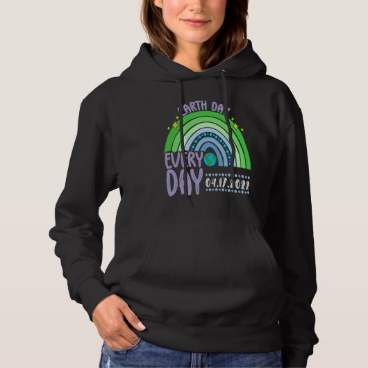 Cute Earth Day Everyday Rainbow Earth Day 2022 Hoodie (Voorkant)