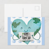 Cute Earth Day Love Our Planet Heart Briefkaart (Voorkant / Achterkant)