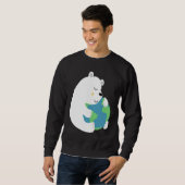 Cute Earth Day Polar Bear Embracing Mother Earth Trui (Voorkant volledig)