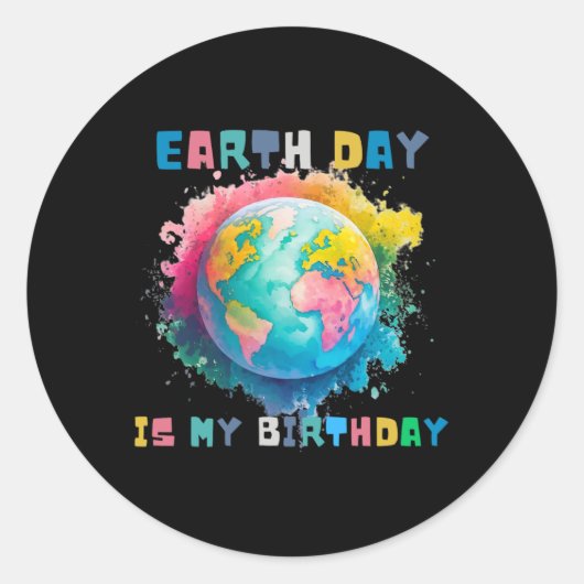 Cute Earth Day Ronde Sticker (Voorkant)