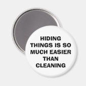 Cute "EASIER THAN CLEANING"-Fridge Magnet (Voorkant / Achterkant)