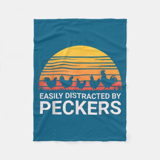 Cute Easily Distracted Peckers Farmer Lover Fleece Deken (Voorkant)