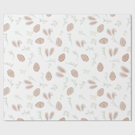 Cute easter boho egg floral bunny patroon cadeaupapier (Vlak)