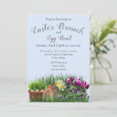 Cute Easter Brunch and Egg Hunt Family Kaart (Staand voorkant)