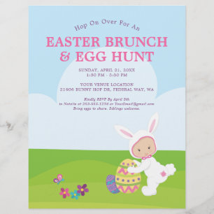 Cute Easter Brunch Egg Hunt Party Flyer