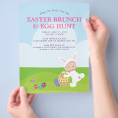 Cute Easter Brunch Egg Hunt Party Flyer (Hand)