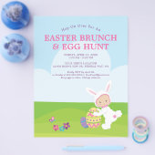 Cute Easter Brunch Egg Hunt Party Flyer (Enkel)