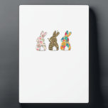 Cute Easter Bunnies Leopard Bunny and Flower Bunni Fotoplaat<br><div class="desc">Cute Easter Bunnies Leopard Bunny and Flower Bunnies T-Shirt</div>