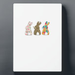 Cute Easter Bunnies Leopard Bunny and Flower Bunni Fotoplaat<br><div class="desc">Cute Easter Bunnies Leopard Bunny and Flower Bunnies T-Shirt</div>