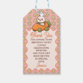 Cute Easter Bunny 1st Birthday Party Thank You  Cadeaulabel (Voorkant)