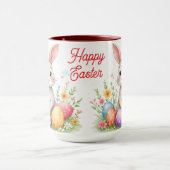 Cute Easter Bunny And Eggs Modern Collection Mok (Midden)