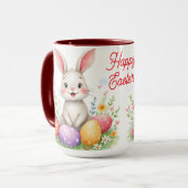 Cute Easter Bunny And Eggs Modern Collection Mok (Voorkant links)
