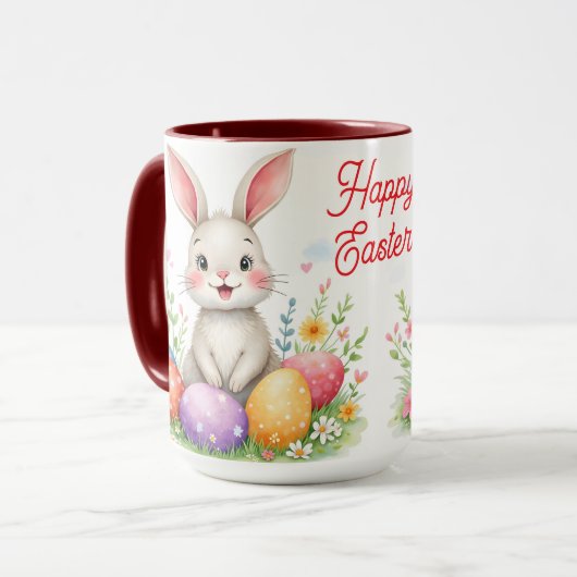 Cute Easter Bunny And Eggs Modern Collection Mok (Voorkant links)