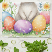 Cute Easter Bunny And Eggs Modern Collection Theedoek (Gevouwen)