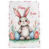 Cute Easter Bunny And Eggs Popular Collection Medium Cadeauzakje (Voorkant)