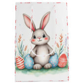 Cute Easter Bunny And Eggs Popular Collection Medium Cadeauzakje (Achterkant)
