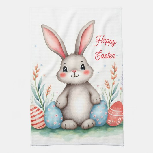 Cute Easter Bunny And Eggs Popular Collection Theedoek (Verticaal)