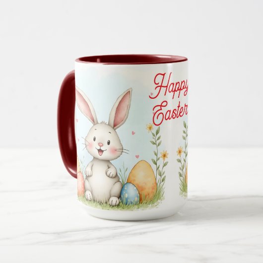Cute Easter Bunny And Eggs Trendy Collection Mok (Voorkant links)