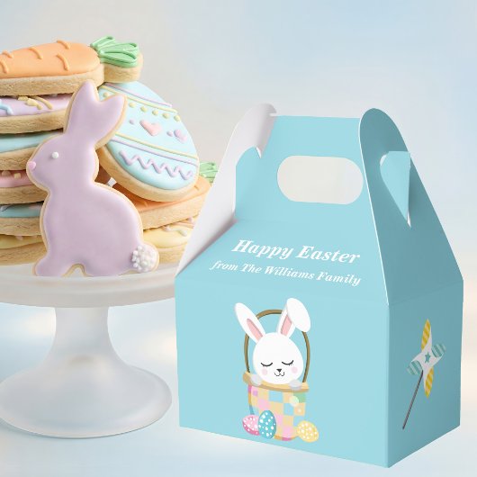Cute Easter Bunny Baby Blue Customized Party Bedankdoosjes