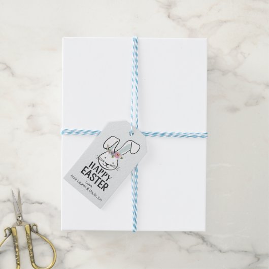 Cute Easter Bunny Cadeaulabel (Met Touw)